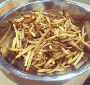 The Party Bowl of Fries at Mr. Grill is enough for four to snack on. At only $5.50 its a great price for a huge amount of delicious fries. The Party Bowl at Mr. Grill