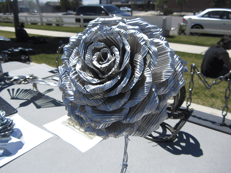 A welded rose. Photo by Danielle Sidwell.