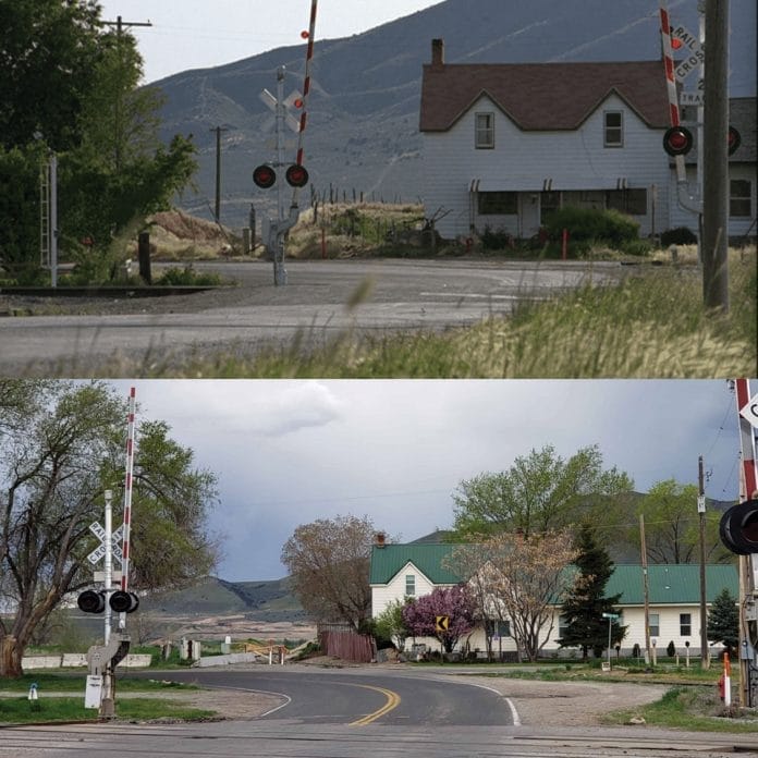Opening shot from the movie Footloose. Utah Avenue in Payson 1984 (top) and and December 2023 (bottom) For more photos from Footloose and other places, visit Exploring Utah Facebook page and search Footloose.