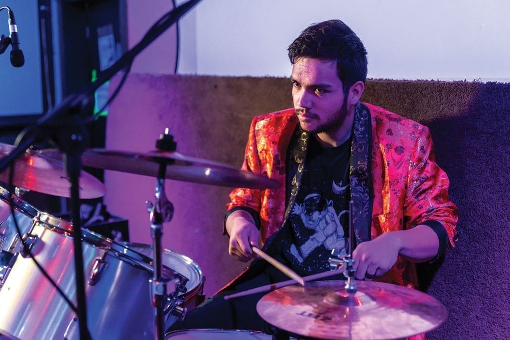 Scott Castillo (Drums) perform at Black Jack’s Bar with Social Soup.