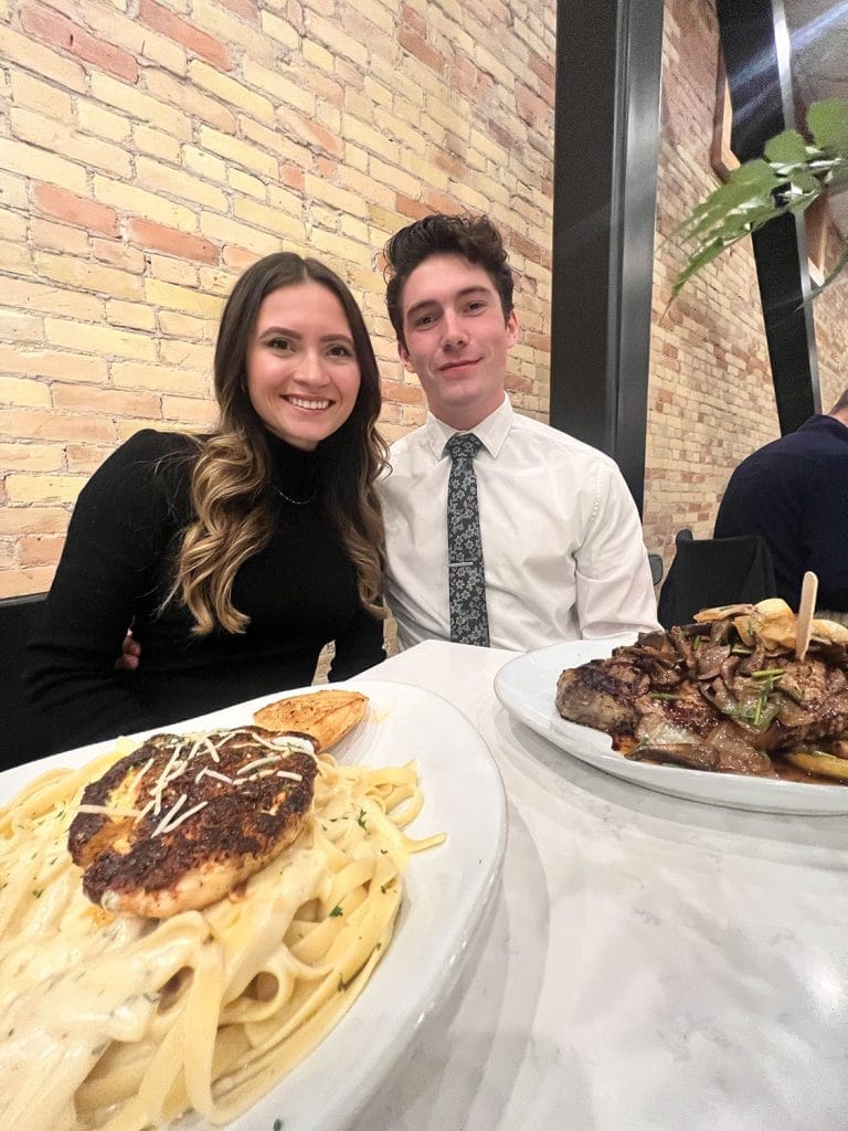 Maiya Lara and Jace Collins, a recently engaged couple, set to be married later this year. Enjoying a relaxing dinner at Magleby’s on a Saturday evening with live music.