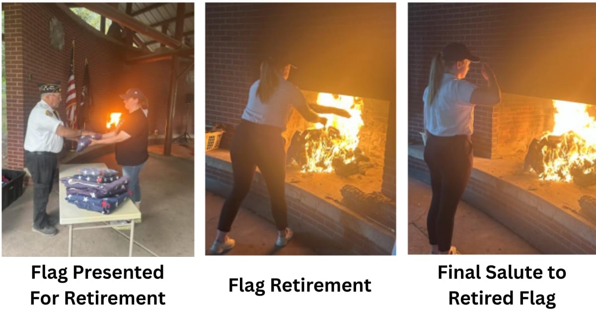 Springville-Mapleton American Legion flag retirement ceremony.